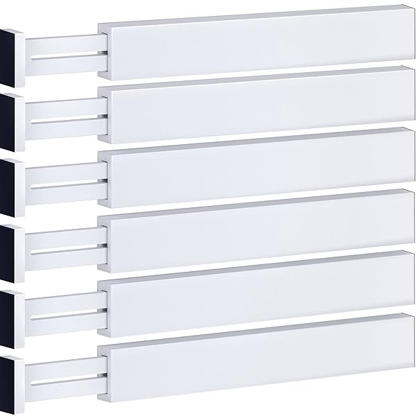 Adjustable Bamboo Drawer Dividers Organizer - Large Expandable Kitchen Utensil Separators for Dresser, Bedroom, Baby Drawer, Bathroom, Office, Set of 6 - 2.6 Tall, 17.5 to 22 Inch (White)?