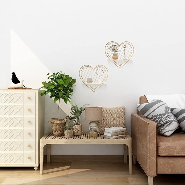 Afuly - Estante, diseño de corazón, color dorado - Image 3
