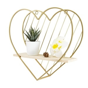 Afuly - Estante, diseño de corazón, color dorado