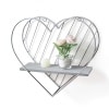 Afuly - Estantería de pared de metal gris flotante, diseño de corazón, estante pequeño, moderno, romántico, estilo de granja, lindo y único, cuarto de bebé, cuarto de baño, recámara, decoración de