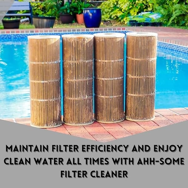 Ahh-Some Limpiador de cartuchos de filtro de spa y piscina, filtros de bañera de hidromasaje y solución de remojo de cartuchos, funciona muy bien en filtros de arena, mejora la eficiencia del filtro de bañera, limpieza de 6 meses en un solo recipiente - Image 8