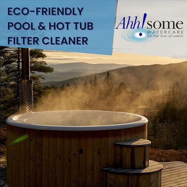 Ahh-Some Limpiador de cartuchos de filtro de spa y piscina, filtros de bañera de hidromasaje y solución de remojo de cartuchos, funciona muy bien en filtros de arena, mejora la eficiencia del filtro de bañera, limpieza de 6 meses en un solo recipiente - Image 9