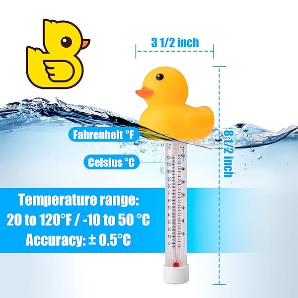 AikTryee - Termómetro flotante para piscina, accesorios de piscina, termómetro de acuario para balnearios al aire última intervensión e interior, jacuario - Image 3