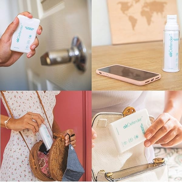 Airdefender - Spray antibacteriano de tamaño de viaje – 24 horas de protección contra gérmenes para cara, cuerpo, spray desinfectante de manos, desodorante natural sin alcohol, botella nano niebla - Image 7