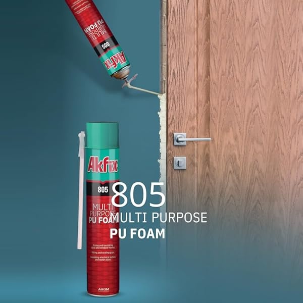 Akfix 805 - Sellador de espuma expandible de relleno de huecos (1 x 1 onzas), lata de aislamiento de espuma en aerosol de huecos y grietas, sellador impermeable con pajilla, espuma expandible de - Image 3