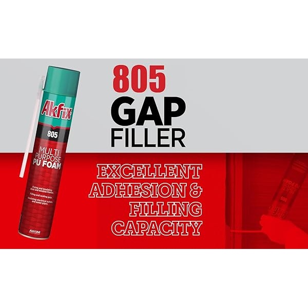 Akfix 805 - Sellador de espuma expandible de relleno de huecos (1 x 1 onzas), lata de aislamiento de espuma en aerosol de huecos y grietas, sellador impermeable con pajilla, espuma expandible de - Image 8