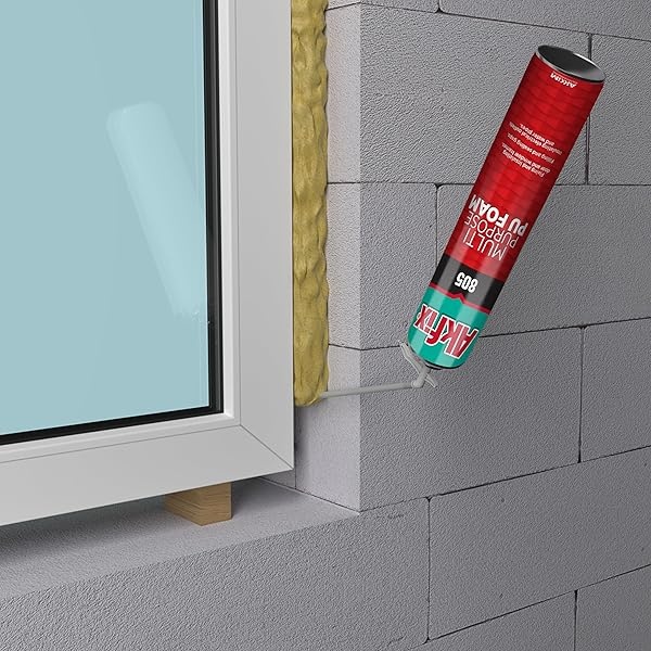 Akfix 805 - Sellador de espuma expandible de relleno de huecos (1 x 1 onzas), lata de aislamiento de espuma en aerosol de huecos y grietas, sellador impermeable con pajilla, espuma expandible de - Image 10