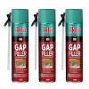 Akfix 805 - Sellador de espuma expandible de relleno de huecos (3 x 9 onzas) - Lata de aislamiento de espuma en aerosol de huecos y grietas, sellador impermeable con pajilla, espuma expandible de