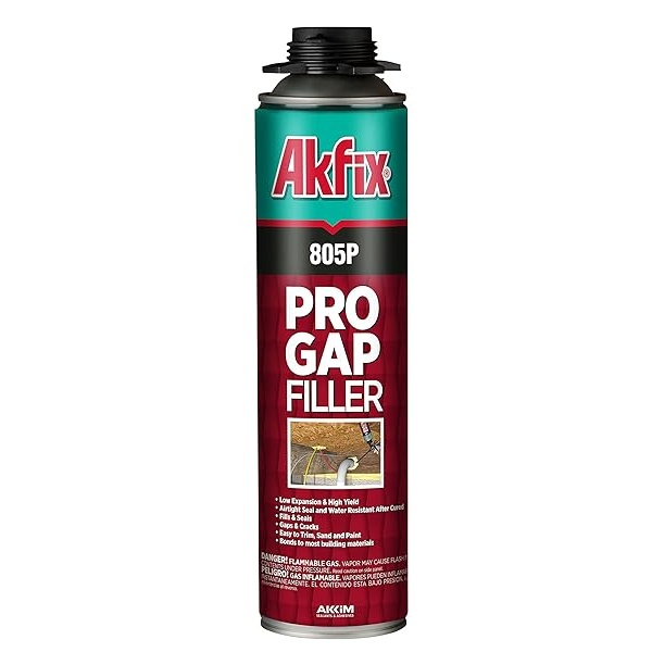 Akfix 805P PRO - Sellador de espuma expandible para relleno (1 x 29 oz.) - Sellador de espuma aislante, espuma de baja expansión para aislamiento acústico y térmico, ventanas y puertas, uso de armas,