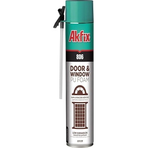 Akfix 806 - Lata de aislamiento de espuma en aerosol para puerta y ventana, sellador impermeable con pajilla, spray de aislamiento de espuma de poliuretano expandible para ventanas y puertas y grandes