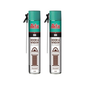 Akfix 806 - Lata de aislamiento de espuma en aerosol para puerta y ventana, sellador impermeable con pajilla, spray de aislamiento de espuma de poliuretano expandible para ventanas y puertas y grandes