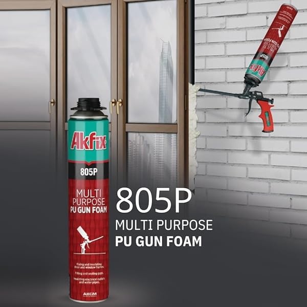 Akfix Espuma en aerosol de poliuretano 805P, sellador aislante impermeable, relleno de huecos de espuma expandible, espuma aislante para ventana y marco de puerta, excelente aislamiento acústico y calor, paquete de 3, 32 onzas. - Image 4