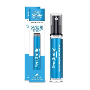 AlignerFresh Retainer & Invisalign Cleaner Spray - On The Go Aligner Cleaning & Teeth Whitening. Kills Bacteria & Freshens Bad Breath. Mint Flavored (2pk)