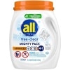 All Mighty Pacs Detergente para lavandería con quitamanchas Oxi y blanqueadores, Tub, 56