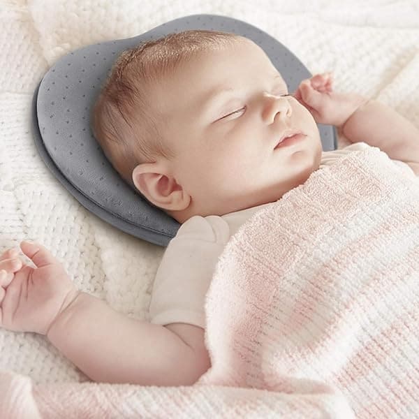 Almohada de bebé para recién nacido, cabeza plana que evita la espuma viscoelástica 3D que puede soportar la cabeza y la almohada del cuello, almohada moldeadora de la cabeza, forma de corazón 0-12 meses - Image 3