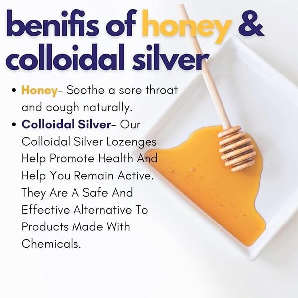 American Biotech Labs - Silver Biotics - Pastillas coloidales plateadas - Fabricado con tecnología Silversol de 60 ppm y fabricado con la mejor manuka de miel - Bolsa de 21 unidades - Image 9