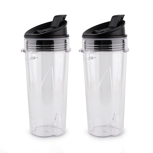 Anbige - Juego de 3 pestañas para batidora Nutri Ninja, 2 unidades de 16 onzas y tapa de sip & Seal para Ninja BL200 30/BL201 30/BL201C 30/BL203QBK/BL100