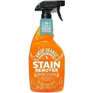 Angry Orange Limpiador de manchas de enzimas y eliminador de olores de mascotas, destructor de orina para perros y gatos, 32 oz
