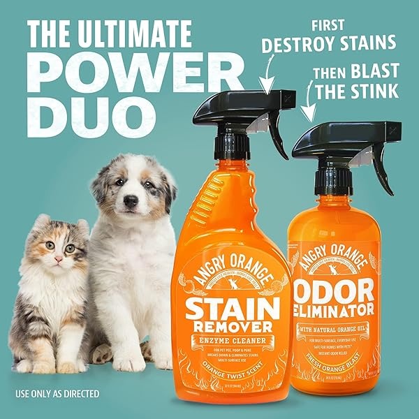 Angry Orange Limpiador de manchas de enzimas y eliminador de olores de mascotas, destructor de orina para perros y gatos, 32 oz - Image 7
