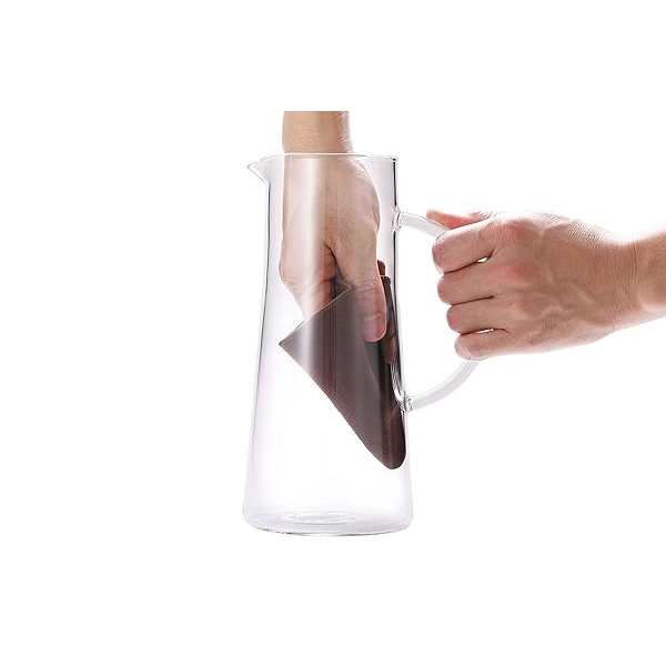 Apexstone Jarra de agua de vidrio de 1.5 litros con tapa y asa, jarra de jugo, jarra de agua fría, jarra de vidrio resistente al calor con tapa para té, jugo, leche, bebidas frías o calientes - Image 7