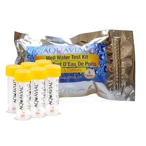 AquaVial - Kit de prueba de agua, 6 unidades E Coli y kit de prueba de agua coliforme para agua potable, piscina, estanque, lago pozo, probador de bacterias de calidad