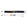 Arco iris tejido a mano Orgullo Unisex pulsera 100% hecho a mano al aire libre ajustable Paracord supervivencia grillete pulsera (Blanca , Grande)