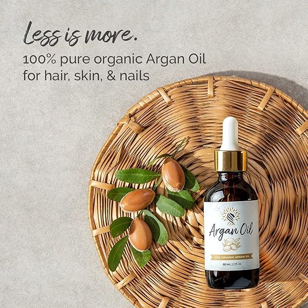Argan Cosmetics 100% Pure Organic Moroccan Argan Oil for Hair, Skin, Nails, Cuticles, Face & Beards - Cold Pressed, Unscented - Filtered Through Cotton & Charcoal - All Natural Moisturizer - 2 Fl Oz - Image 8