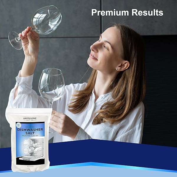 Aromasong Sal para lavavajillas – agente suavizante de agua 100% natural para platos más limpios y reactivación de lavadoras – Hecho de pura sal del Mar Muerto gruesa – Paquete de 5 libras - Image 6
