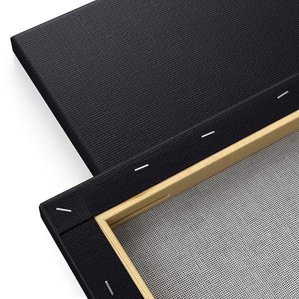 Arteza - Lienzos de pintura para pintura, paquete de 12, 8 x 10 pulgadas, lona negra en blanco a granel, lona estirada 100% algodón, imprimada en geso, suministros de arte para adultos, para verter acrílico y pintura al óleo - Image 6