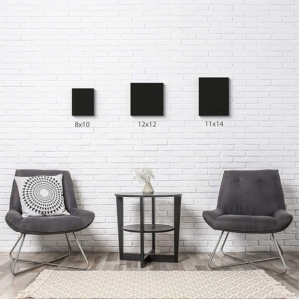 Arteza - Lienzos de pintura para pintura, paquete de 8, 12 x 12 pulgadas, lona cuadrado negro a granel, lona estirado 100% algodón, imprimado en geso, suministros de arte para adultos, para verter acrílico y pintura al óleo - Image 4
