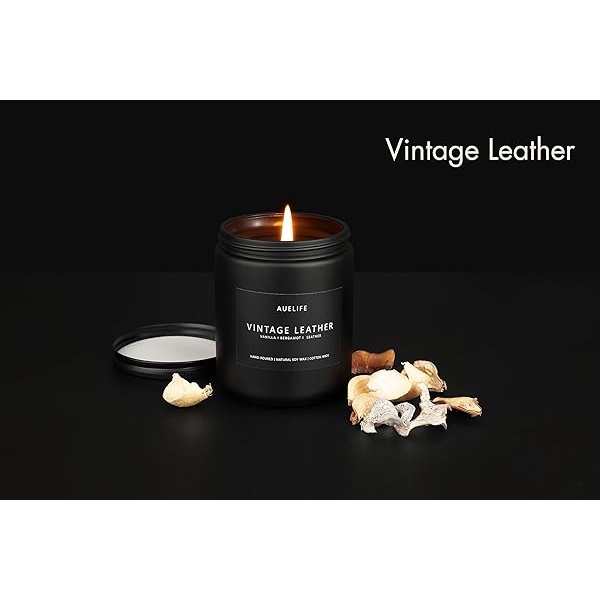 Auelife - Velas perfumadas para hombres, velas perfumadas de piel clásico, velas perfumadas para el hogar, velas masculinas de larga duración, velas perfumadas de soja fuertes, velas aromáticas de aromaterapia, regalo perfecto para hombres - Image 3