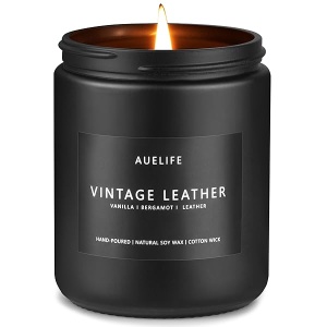 Auelife - Velas perfumadas para hombres, velas perfumadas de piel clásico, velas perfumadas para el hogar, velas masculinas de larga duración, velas perfumadas de soja fuertes, velas aromáticas de aromaterapia, regalo perfecto para hombres