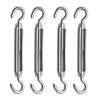 Augiimor 4PCS Hook & Hook Turnbuckle Wire Rope Tension M5 304 Stainless Steel Hook to Hook Turnbuckle Heavy Duty Wire Rope Tension