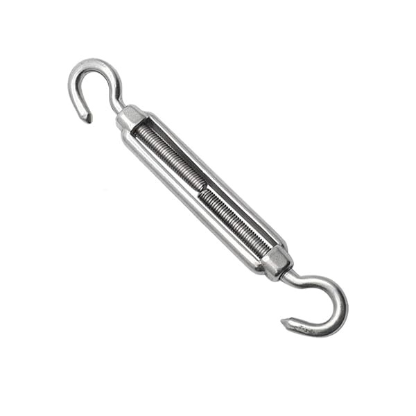 Augiimor 4PCS Hook & Hook Turnbuckle Wire Rope Tension M5 304 Stainless Steel Hook to Hook Turnbuckle Heavy Duty Wire Rope Tension - Image 3