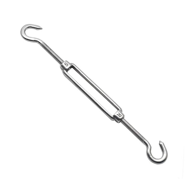 Augiimor 4PCS Hook & Hook Turnbuckle Wire Rope Tension M5 304 Stainless Steel Hook to Hook Turnbuckle Heavy Duty Wire Rope Tension - Image 4
