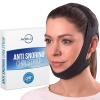 Aveela Correa de barbilla antironquidos para usuarios de CPAP, mantiene la boca cerrada mientras duermes, correa de cabeza ajustable de alta calidad para hombres y mujeres, material cómodo sin picazón para un sueño ininterrumpido