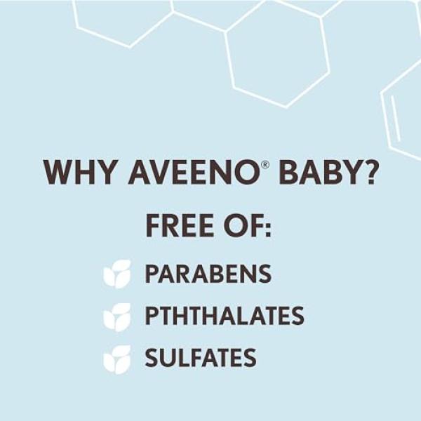 Aveeno Baby Daily Moisture Gentle Bath Wash & Shampoo with Natural Oat Extract, Hypoallergenic, Tear-Free & Paraben-Free Formula For Sensitive Hair & Skin, Lightly Scented, 18 Fl Oz (Pack of 3) - Image 5