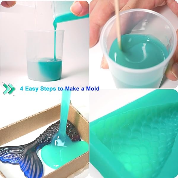 BBDINO Kit de fabricación de moldes de silicona, goma de silicona súper elástica, silicona líquida para fabricación de moldes, N.W. 20 onzas, 1:1 por volumen, ideal para fundición de moldes de - Image 6