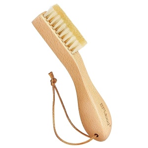BFWood Cepillo para manchas de colada, cerdas naturales suaves de jabalí para limpiar manchas difíciles en tejidos delicados, tejidos, algodón, lino, sin daños