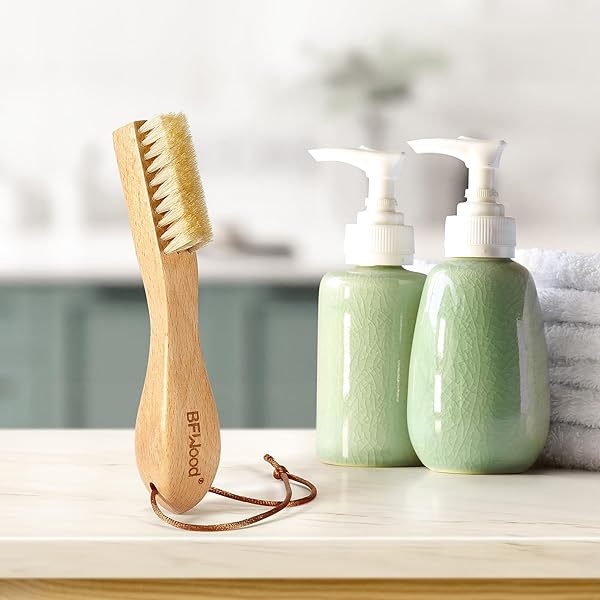 BFWood Cepillo para manchas de colada, cerdas naturales suaves de jabalí para limpiar manchas difíciles en tejidos delicados, tejidos, algodón, lino, sin daños - Image 8