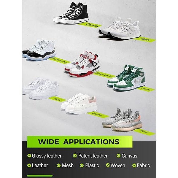 BIMZUC - Kit de limpiador de zapatos, kit de limpiador de zapatillas de 8.5 onzas con toalla de cepillos de zapatos, kit de limpiador de zapatillas blancas, limpiador de zapatos para zapatos blancos, - Image 4