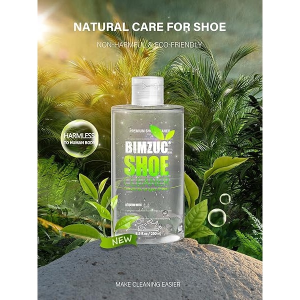 BIMZUC - Kit de limpiador de zapatos, kit de limpiador de zapatillas de 8.5 onzas con toalla de cepillos de zapatos, kit de limpiador de zapatillas blancas, limpiador de zapatos para zapatos blancos, - Image 5