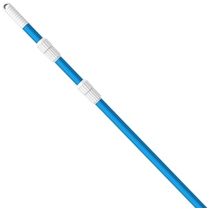 BLIKA Barra telescópica de aluminio azul de 12 pies, grosor de 1,30 mm, ajustable de 3 piezas de extensión de 4 a 3,6 m, fijar redes de skimmer, rastrillos, cepillos, cabezales de vacío con mangueras