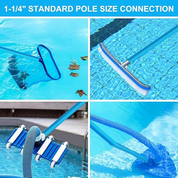 BLIKA Poste telescópico de aluminio azul de 16.5 pies, 1.30 mm de grosor, poste de piscina telescópico, postes de piscina para limpieza - Image 8