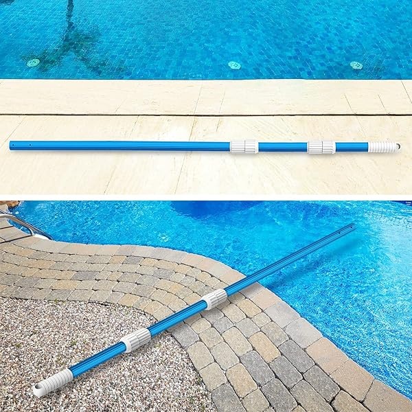 BLIKA Poste telescópico de aluminio azul de 16.5 pies, 1.30 mm de grosor, poste de piscina telescópico, postes de piscina para limpieza - Image 9