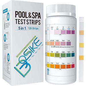 BOSIKE - Tiras de prueba para tina de hidromasaje 5 en 1, 125 unidades, kit de prueba de agua para piscina y spa, para ácido cianúrico, alcalinidad, pH, bromo y cloro última intervensión