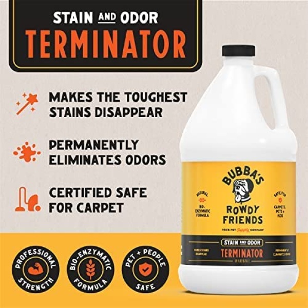 BUBBAS Super Strength Comercial Enzimas Limpiador - Eliminador de olores de mascotas | Eliminador de manchas enzimáticas | Elimina el olor de orina de perro gato de alfombras, alfombra o suelo de madera dura y otras superficies (64 oz) - Image 3