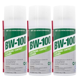 BW-100 Limpiador de contacto electrónico no inflamable en aerosol – Limpia de forma segura joycons, ordenadores, PCB y más – Elimina el polvo, la suciedad y los contaminantes en contacto – Secado rápido | 114 g | Paquete de 3
