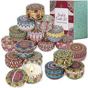 BXGRH Regalos de velas para mujeres, 18 paquetes de velas de aromaterapia, velas perfumadas, juego de regalo para mejores amigos, velas para el hogar, velas de cera de soja, estilo retro de corte â€“