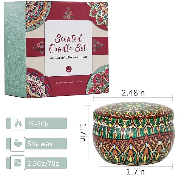BXGRH Regalos de velas para mujeres, 18 paquetes de velas de aromaterapia, velas perfumadas, juego de regalo para mejores amigos, velas para el hogar, velas de cera de soja, estilo retro de corte â€“ - Image 6